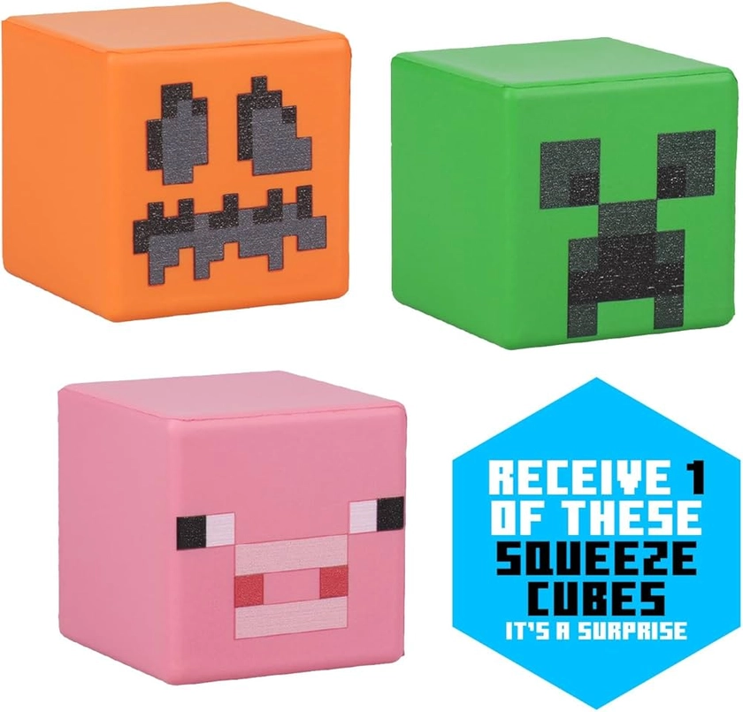 Minecraft Stress Blocks - Officially Licensed, Randomly Chosen Blind Bag Item - Fun Stress Relief, Gaming Desk Addition, and Fidget Cube for Gamers | Paladone