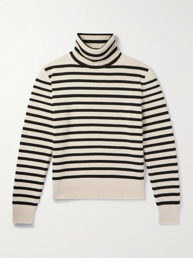 CELINE HOMME Striped Wool and Cashmere-Blend Rollneck Sweater