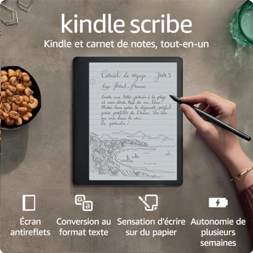 Kindle Scribe (64 Go) | Le premier Kindle et carnet de notes numérique tout-en-un, avec écran Paperwhite 10,2" de 300 ppp | Stylet premium inclus