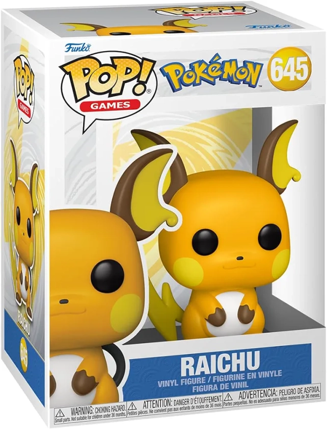 Funko Pop! Games: Pokemon - Raichu - Figurine en Vinyle à Collectionner - Idée de Cadeau - Produits Officiels - Jouets pour Les Enfants et Adultes - Video Games Fans