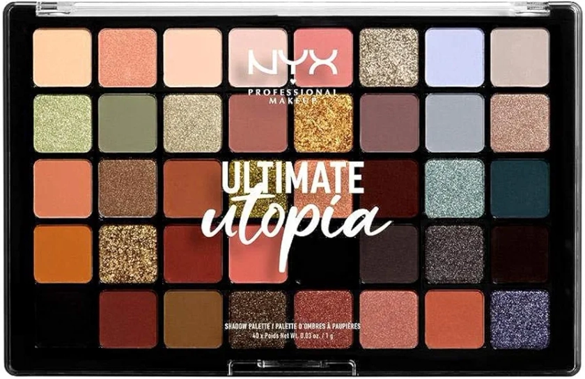 NYX Professional Makeup Ultimate Eye Shadow Palette, Pressed Pigments, 40 Shades, Matte, Satin, Metallic, Shade: Ultimate Utopia : Amazon.co.uk: Beauty