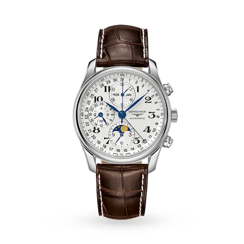 Longines Master Collection 40mm Chronograph With Moon Phase Mens Watch L26734783 | Watches Of Switzerland UK