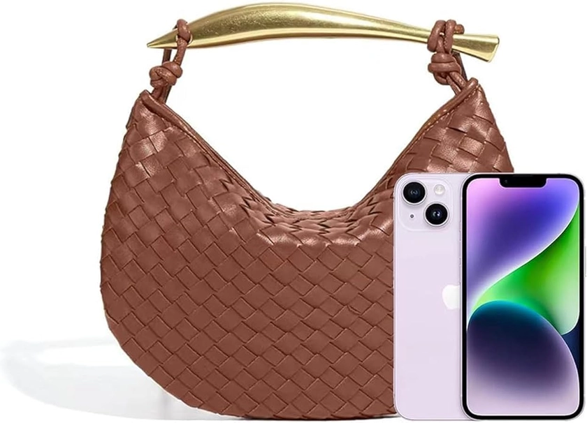 Amazon.com: Woven Handbag PU Leather Crossbody Shoulder Bag Hobo Bags Women's Fashion Dumpling Clutch Bags : Clothing, Shoes & Jewelry