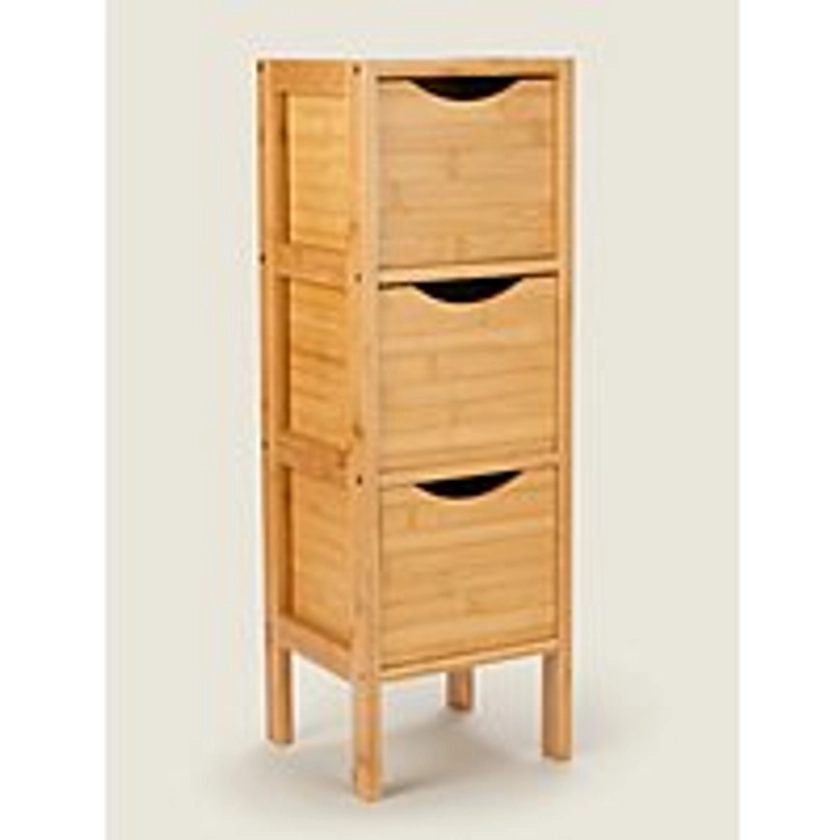 Natural Bamboo 3 Drawer Bathroom Storage