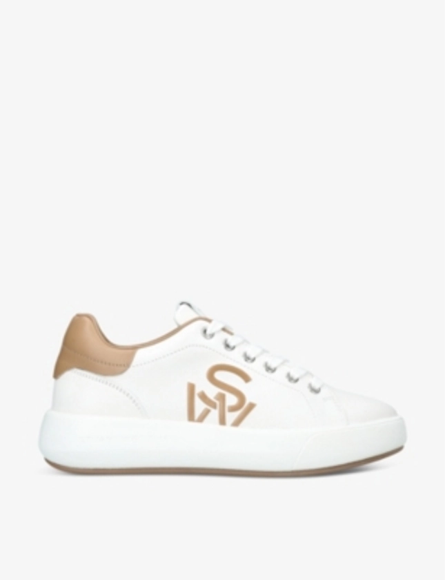 STUART WEITZMAN - SW logo-embroidered low-top leather trainers | Selfridges.com