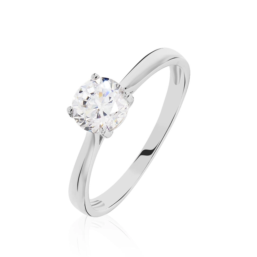 Histoire d'Or Bague Solitaire Elyana Argent Blanc Oxyde De Zirconium