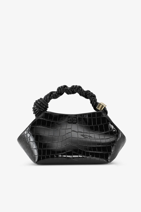 Black Croco Patent Small GANNI Bou Bag