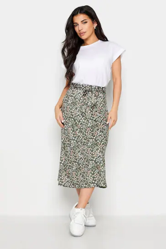 Buy PixieGirl Petite Green Blue Ditsy Floral Print Midi Skirt from the Next UK online shop