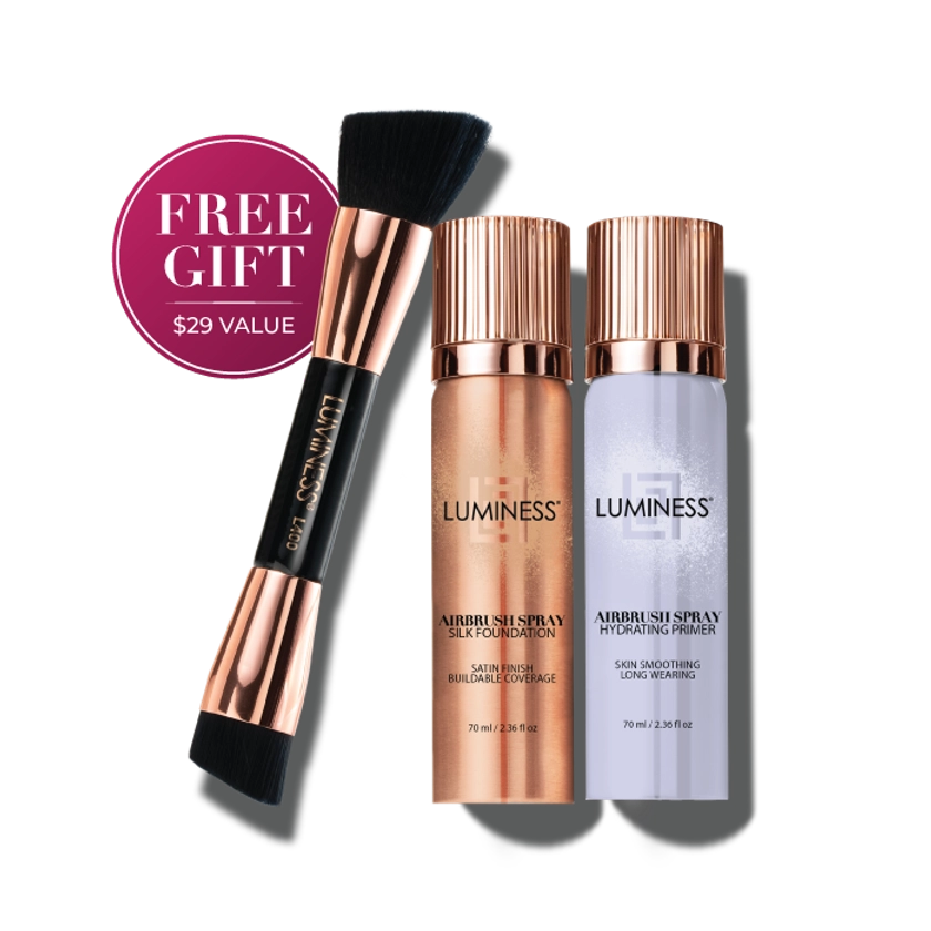 Airbrush Spray Silk Foundation Starter Kit - Light Fair 010 | Luminess Cosmetics