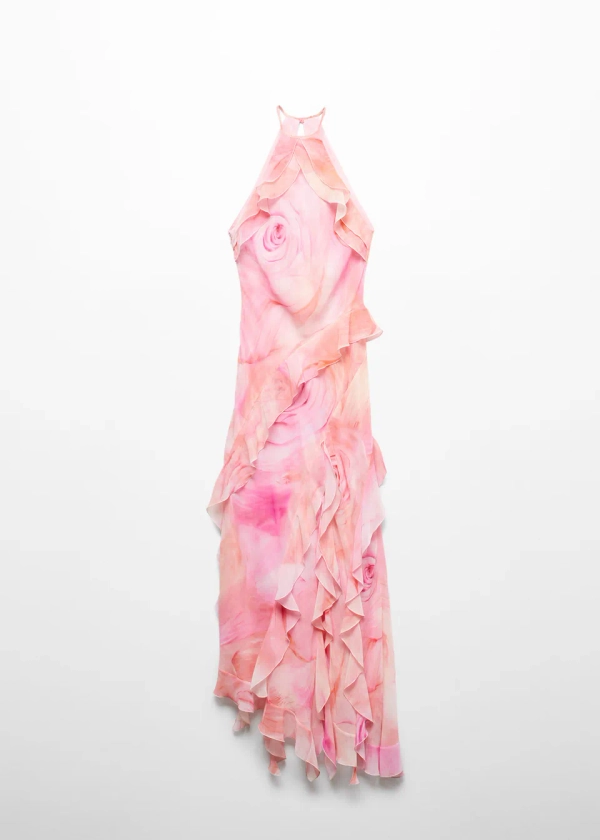 Ruffled floral print dress