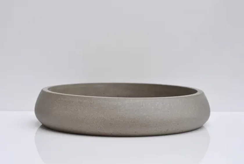 Large Concrete Bowl | Handmade Heavy Grey Cement Fruit Bowl | Unique Accessory Tray