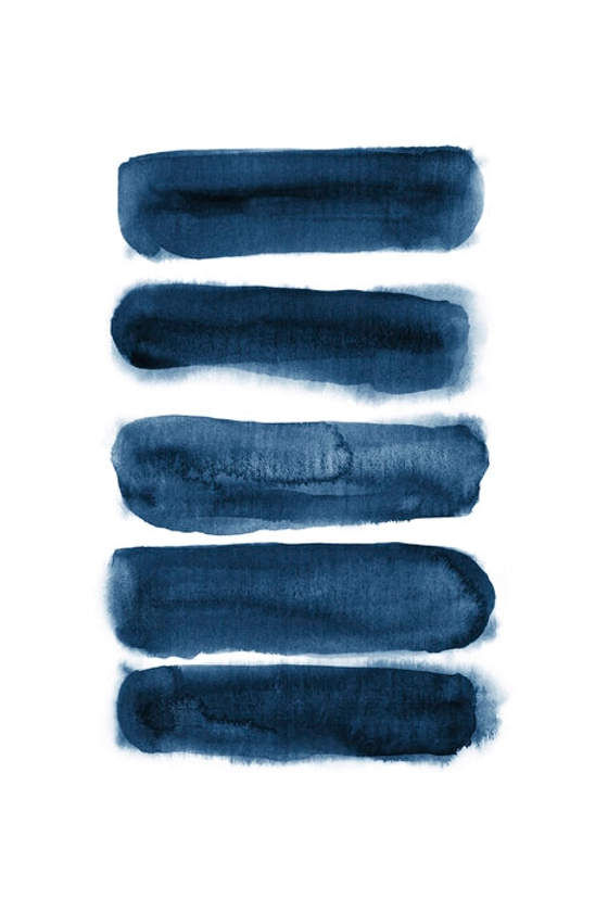 Watercolor Strokes Navy Blue