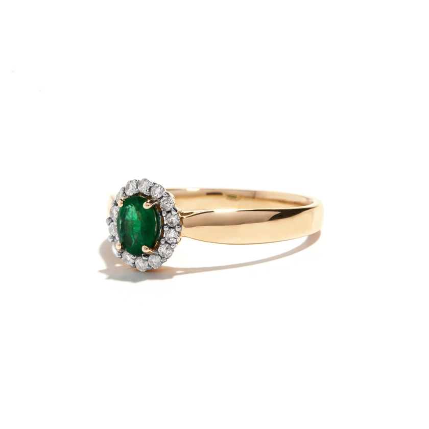 Slight Emerald and Diamond Ring