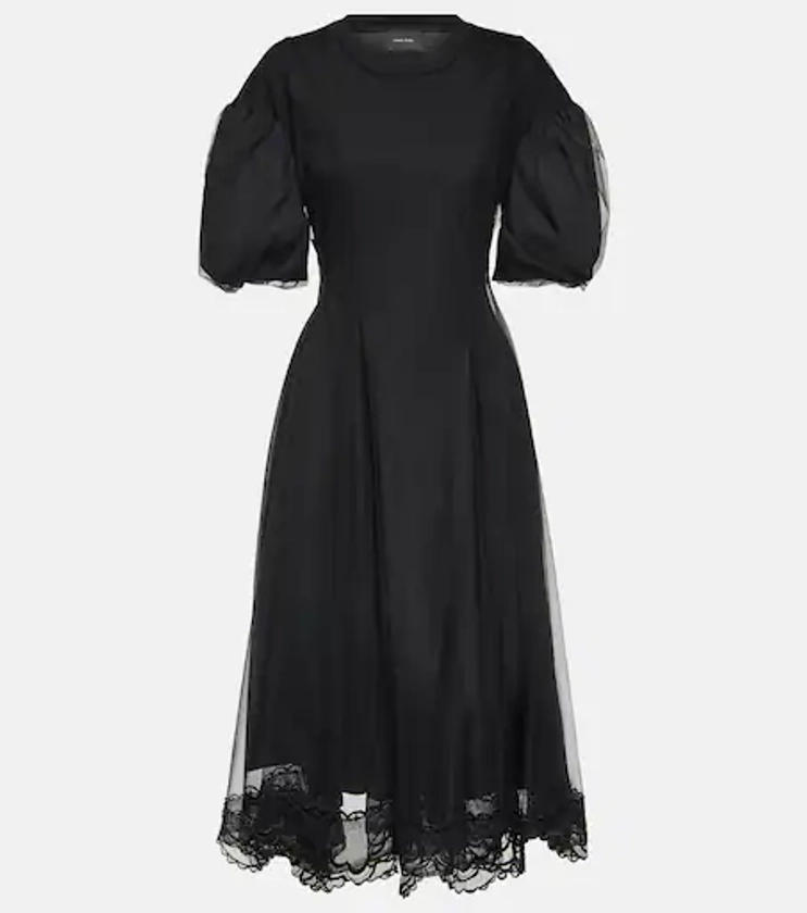 Cotton midi dress in black - Simone Rocha | Mytheresa