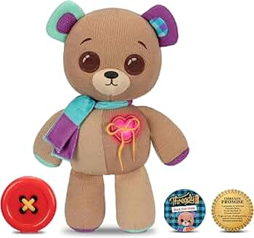 Interactive 14" Plush Teddy Bear. Make A Wish & Bear Comes to Life. Magical Expressive Button Eyes - Happy, Sad, Winks & Blinks. 70+ Expressions & Reactions. Batteries Included. Ages 3+