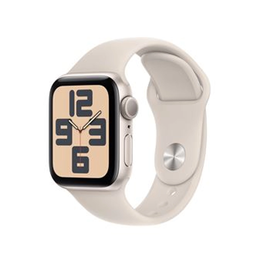 Apple Watch SE GPS Boîtier en Aluminium Lumière Stellaire de 40 mm avec Bracelet Sport Lumière Stellaire S/M