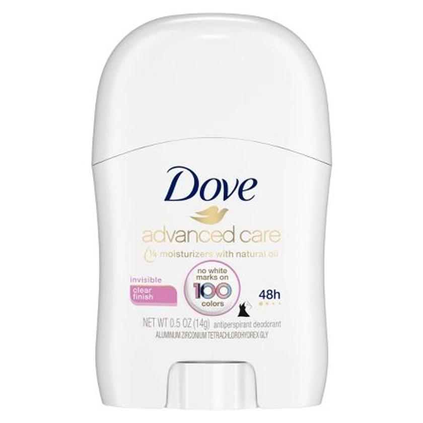 Dove Beauty Advanced Care Clear Finish Invisible Antiperspirant & Deodorant Stick - 0.5oz - Trial Size