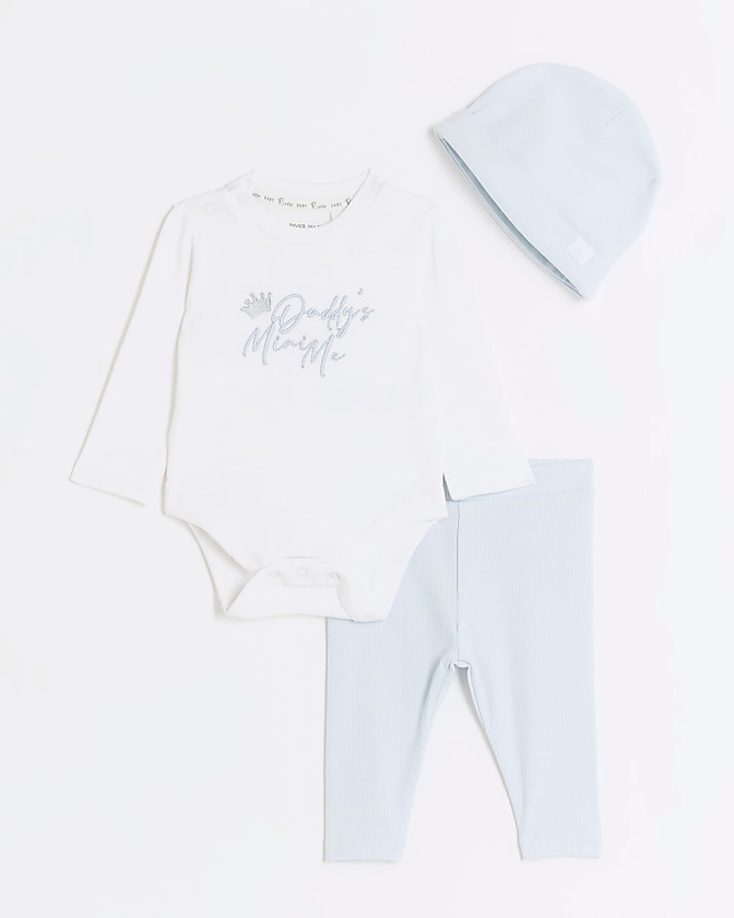 Baby boys blue daddys boy all in one set | River Island