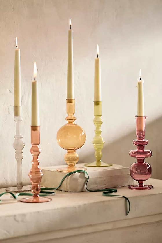 Tall Geo Taper Candle Holder