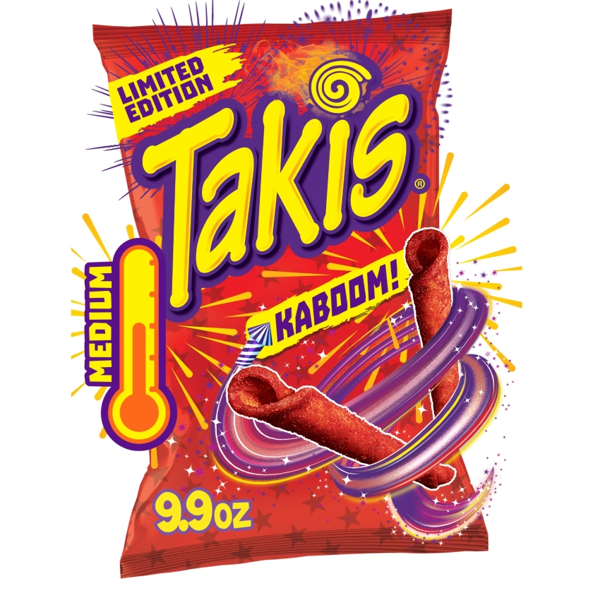 Takis Kaboom! 9.9 oz Sharing Size Bag, Sweet & Spicy Sriracha Rolled Tortilla Chips