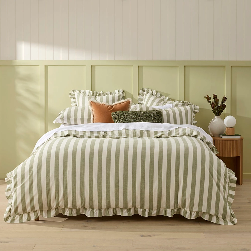 Willow Ruffle Olive Quilt Cover Set + Separates