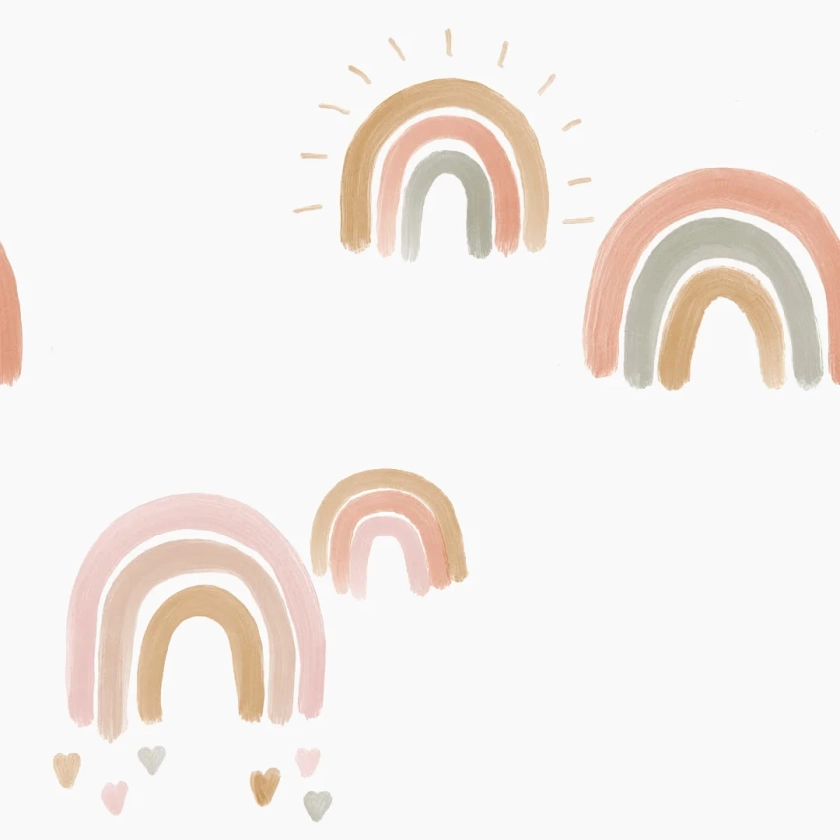 Painting Rainbows Wallpaper in Pastel