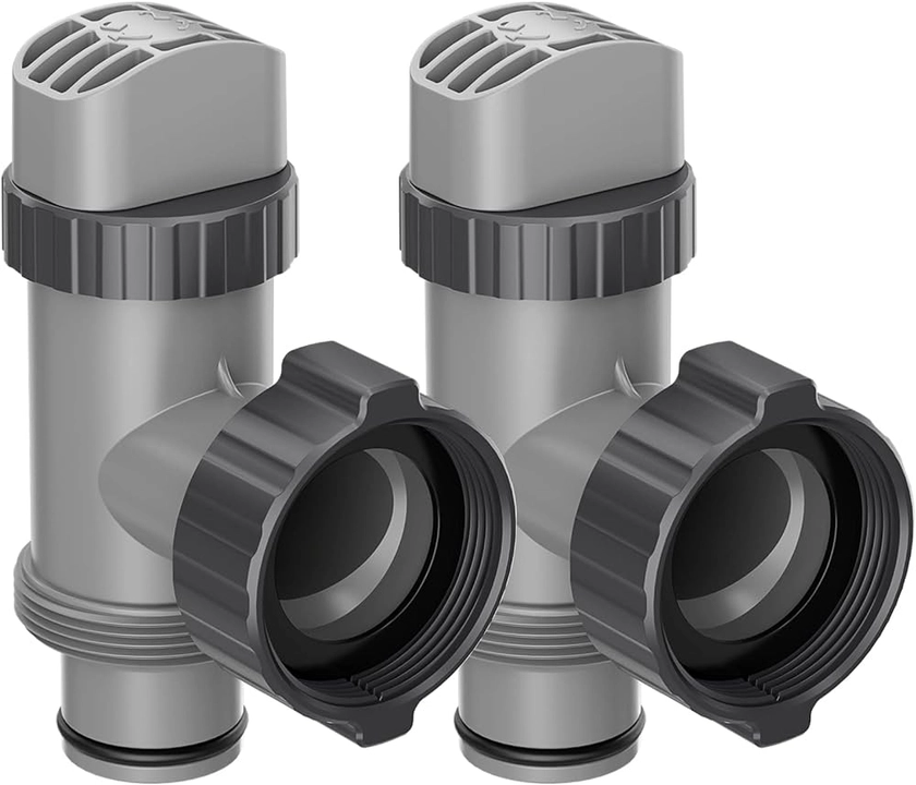 Plunger Valve Compatible with Intex Pool Parts and Accessories, On/Off Plunger Valve Replacement for Above Ground Swimming Pool and Pool Filter Pump (2 Pack)