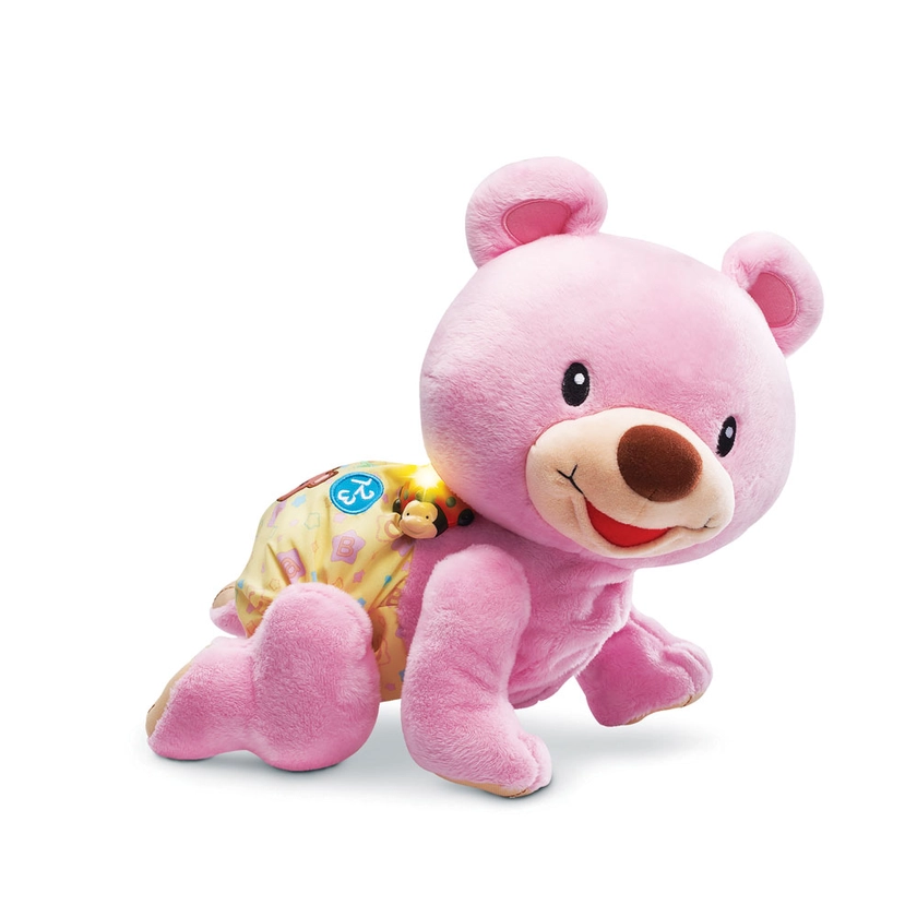 VTech - Peluche interactive - Ourson 1, 2, 3 suis-moi rose