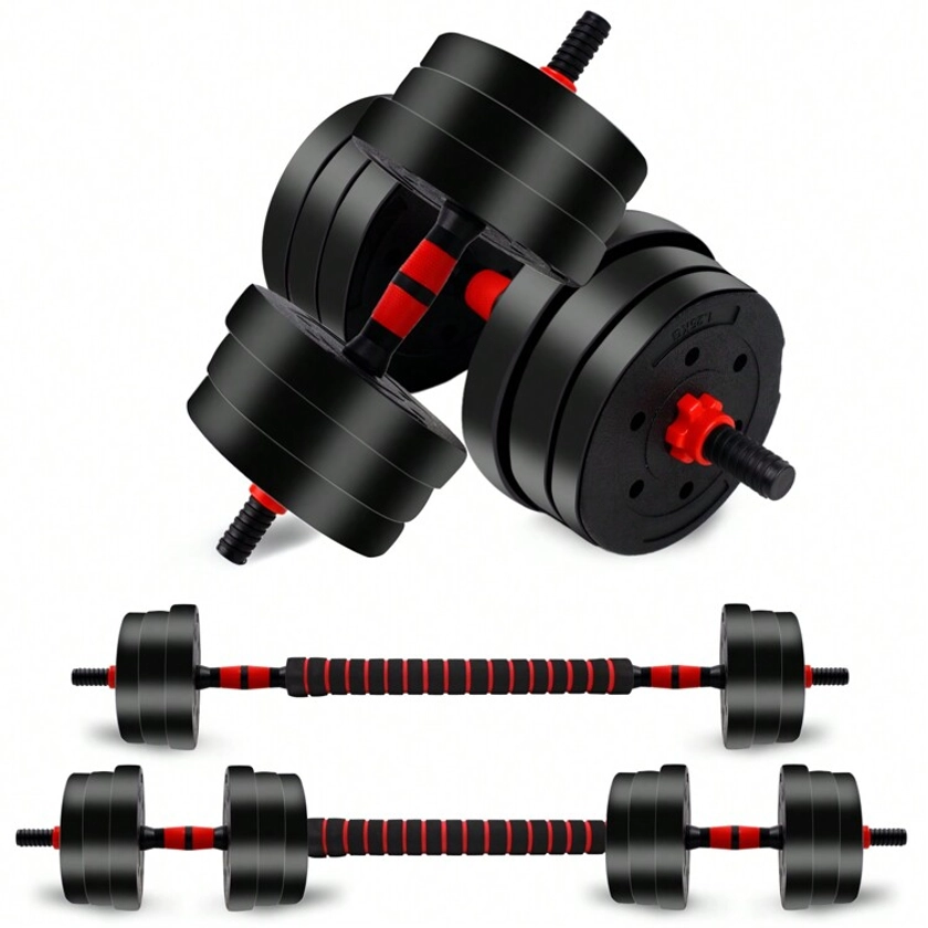 44LBS Adjustable Dumbbells Weights Sets, Non-Slip Barbell Weight Set With Connector, Workout Strength Training Equipment For Men Women Home Gym