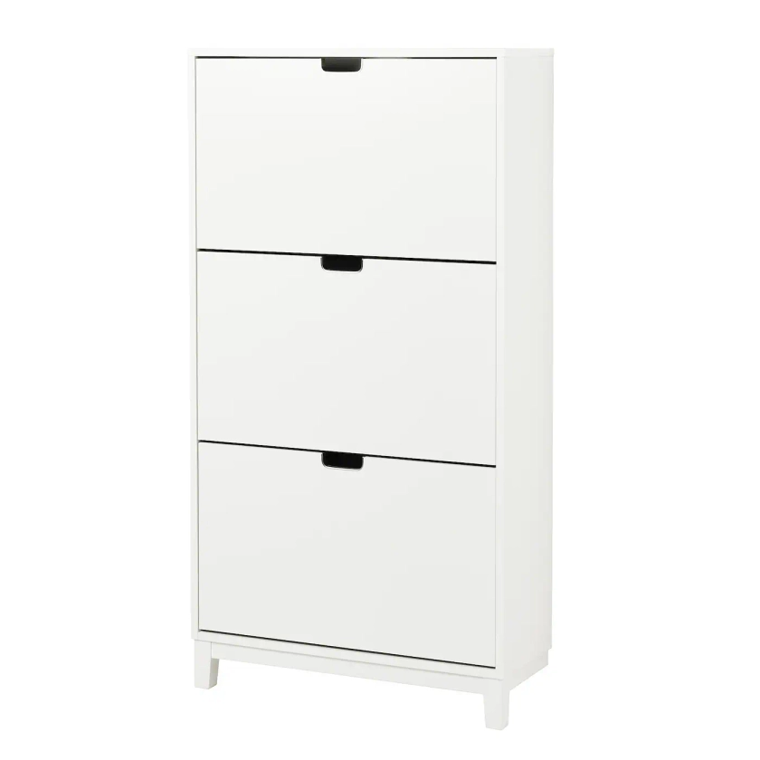 STÄLL shoe cabinet with 3 compartments, white, 311/8x113/8x581/4" - IKEA