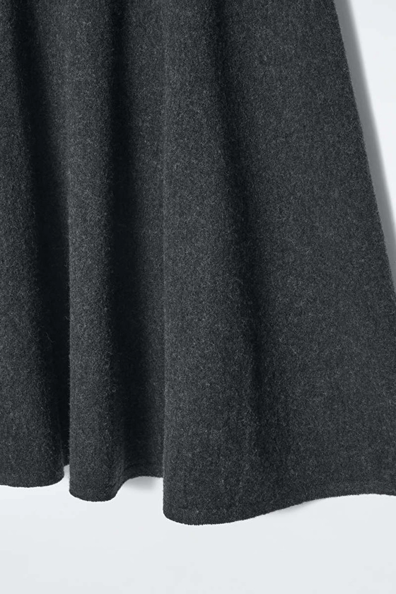 BOILED-WOOL MIDI SKIRT - DARK GREY - COS