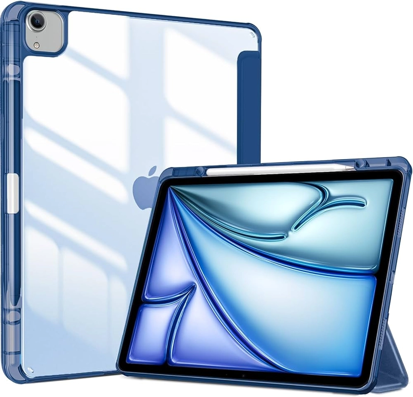 ProCase Coque pour iPad Air 13 Pouces (M2) en 2024, Nouvel Étui Amélioré avec Porte-Stylet pour iPad Air 6ème Génération, Housse de Protection Anti-Chute -Marine