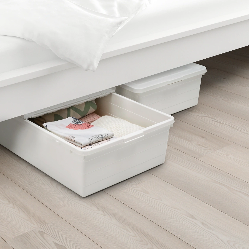 SOCKERBIT Boîte de rangement avec couvercle, blanc, 50x77x19 cm - IKEA