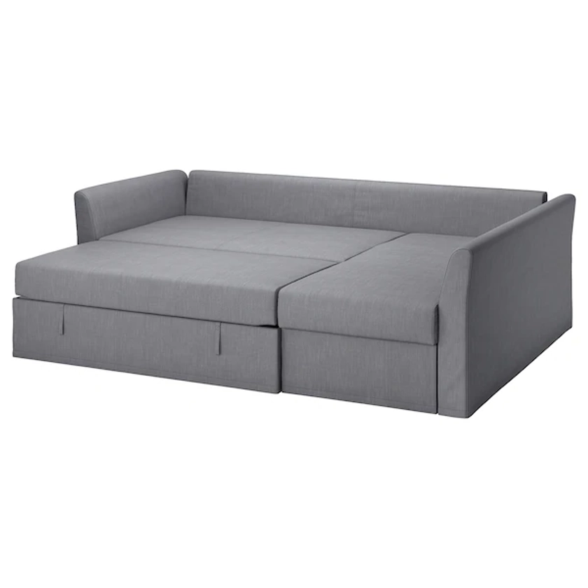 HOLMSUND Corner sofa-bed, Nordvalla medium gray - IKEA CA