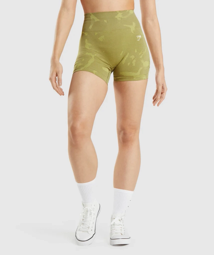 Gymshark Adapt Camo Seamless Shorts - Savanna | Griffin Green