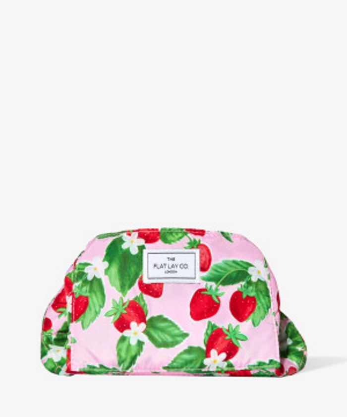 Drawstring Makeup Bag in Summer Strawberries
