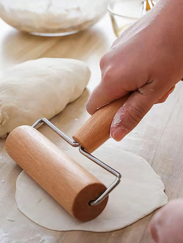 1pcs Beech Wooden Rolling Pin - Double Ended Roller, Rolling Pins for baking, Non-stick Dough Bread Cookies, Pizza, Pastries, Baker, Baking Cooking Tools