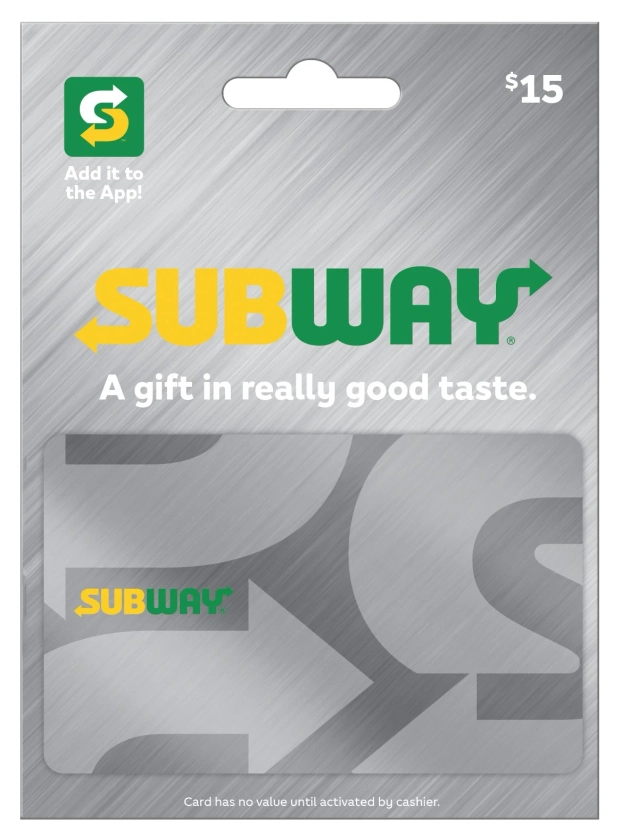 Subway $15 Gift Card