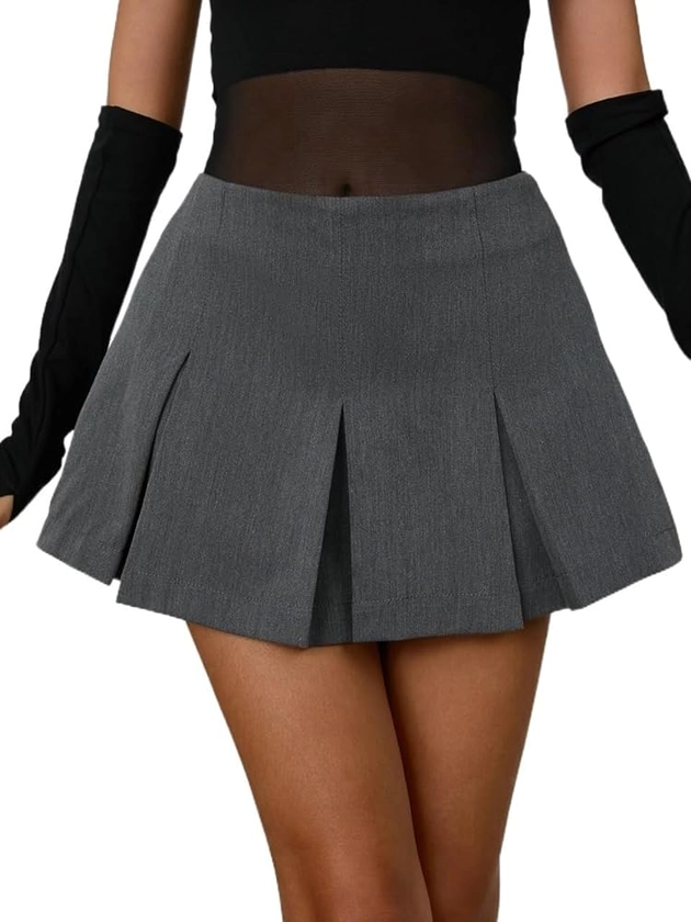 Women's Summer Short Skirts Solid Pleated Skirt Casual Mini Skirts