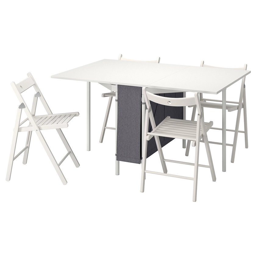 KALLHÄLL / TERJE Table et 4 chaises, blanc/gris clair/blanc, 89x98 cm - IKEA