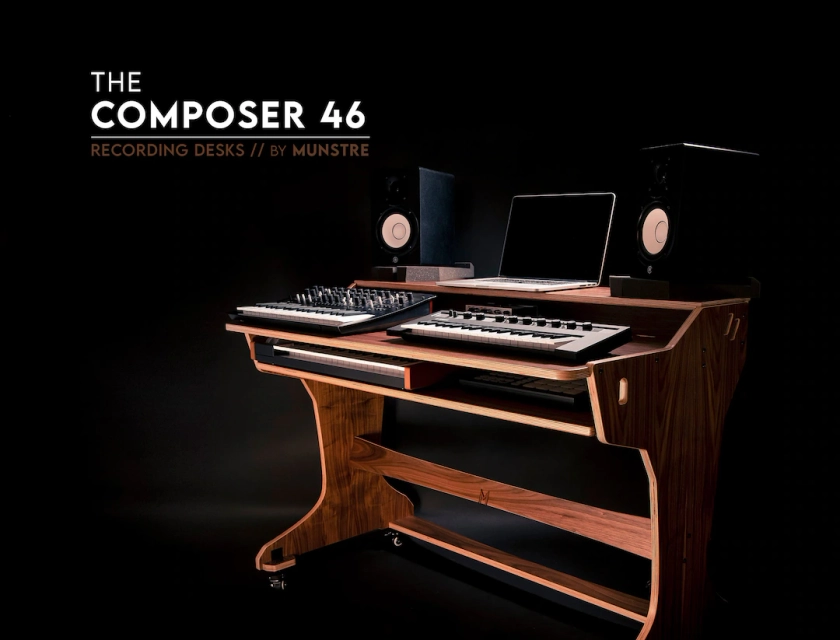 Large Mid-century studio desk - Composer workstation Walnut - recording studio - mastering desk Audio / Video / Film / Editing / Production