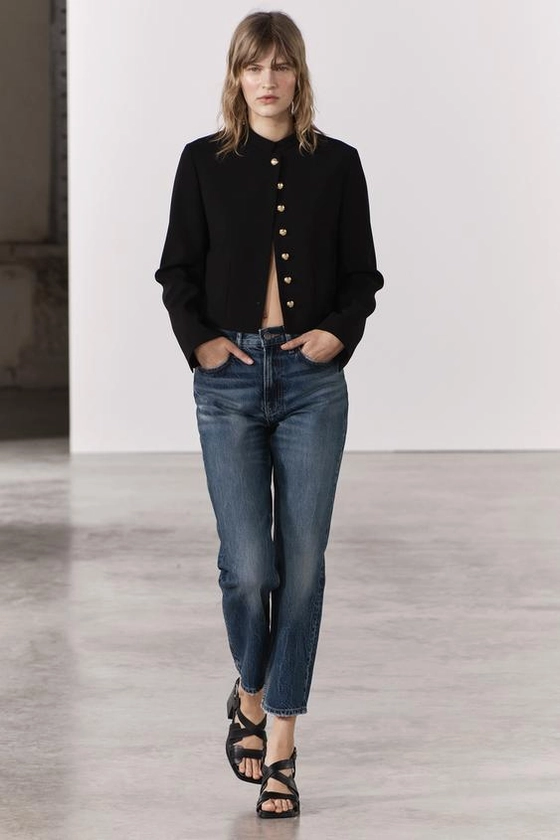 ZW COLLECTION STRAIGHT-LEG MID-RISE CROPPED JEANS