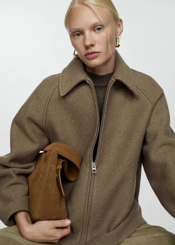 Wool-blend jacket with pockets - Women | MANGO United Arab Emirates