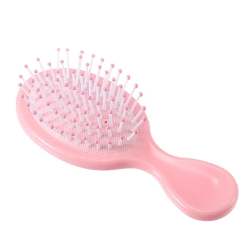 Unique Bargains Anti-Static Pocket Detangling Brush Barber Brush Tools for Curly Straight Wavy Hair 1 Pc Pink