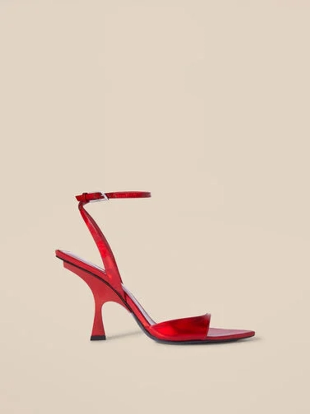 ''GG'' sandal mismatched vibrant red