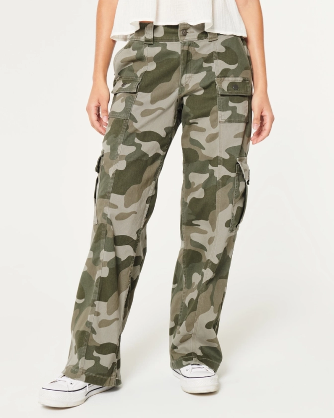 LOW-RISE CAMO 4-POCKET CARGO BAGGY PANTS Hollister