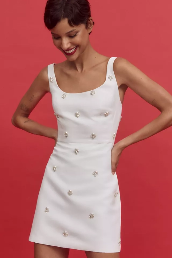 Sachin & Babi Scoop-Neck Embroidered A-Line Mini Dress