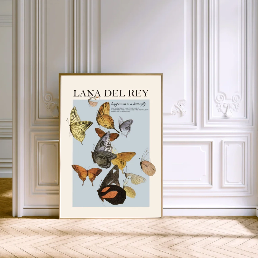 Lana Del Rey Happiness is a Butterfly Lyric Digital Art Print
