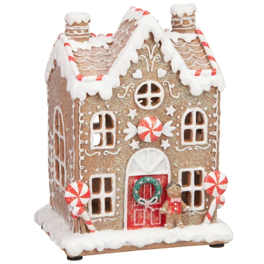 Light Up Large Gingerbread House - Gingerbread Man