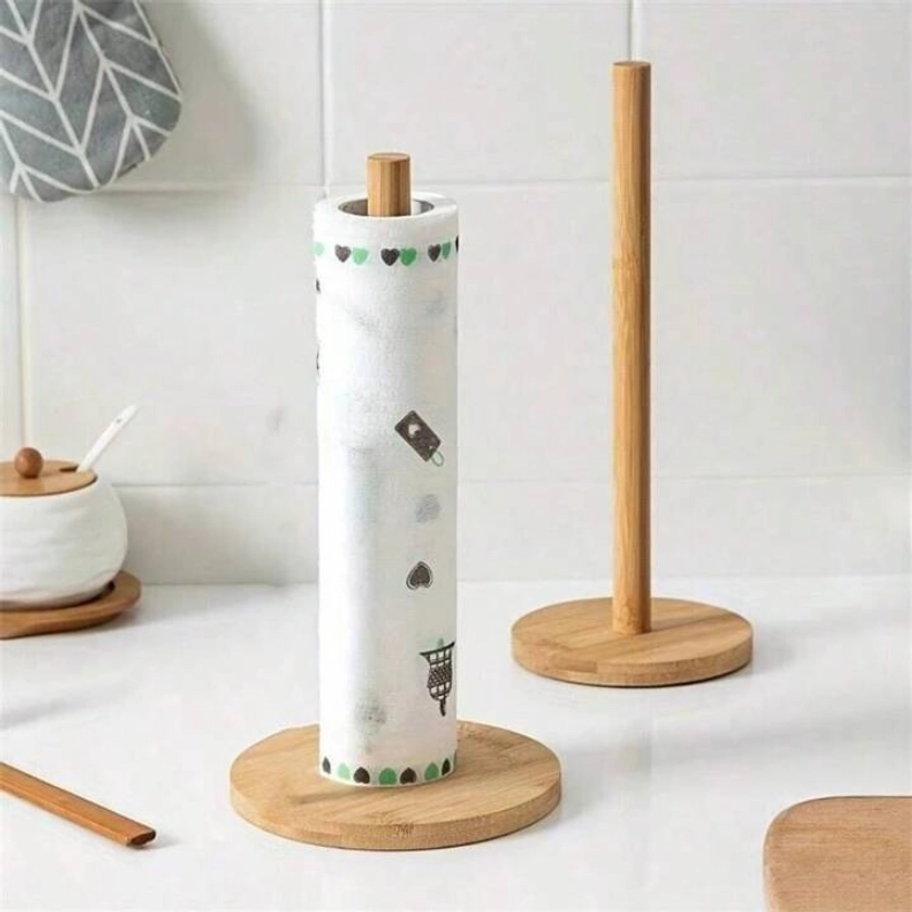 1 pièce Support en bois pour boîte à mouchoirs, distributeur de rouleau de papier toilette autonome, support à serviettes de cuisine et de salle à manger (peut avoir une légère différence de couleur due à l'éclairage) | Mode en ligne | SHEIN FRANCE